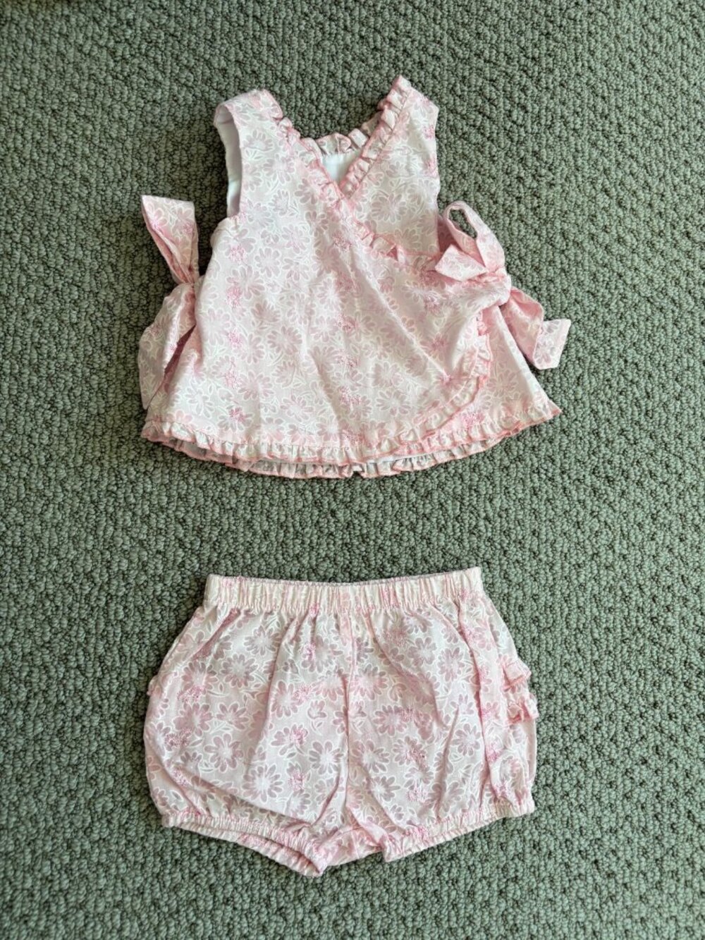 Neiman Marcus Florence Eiseman Pink Flower Two Piece Set Girl's Size 6M
